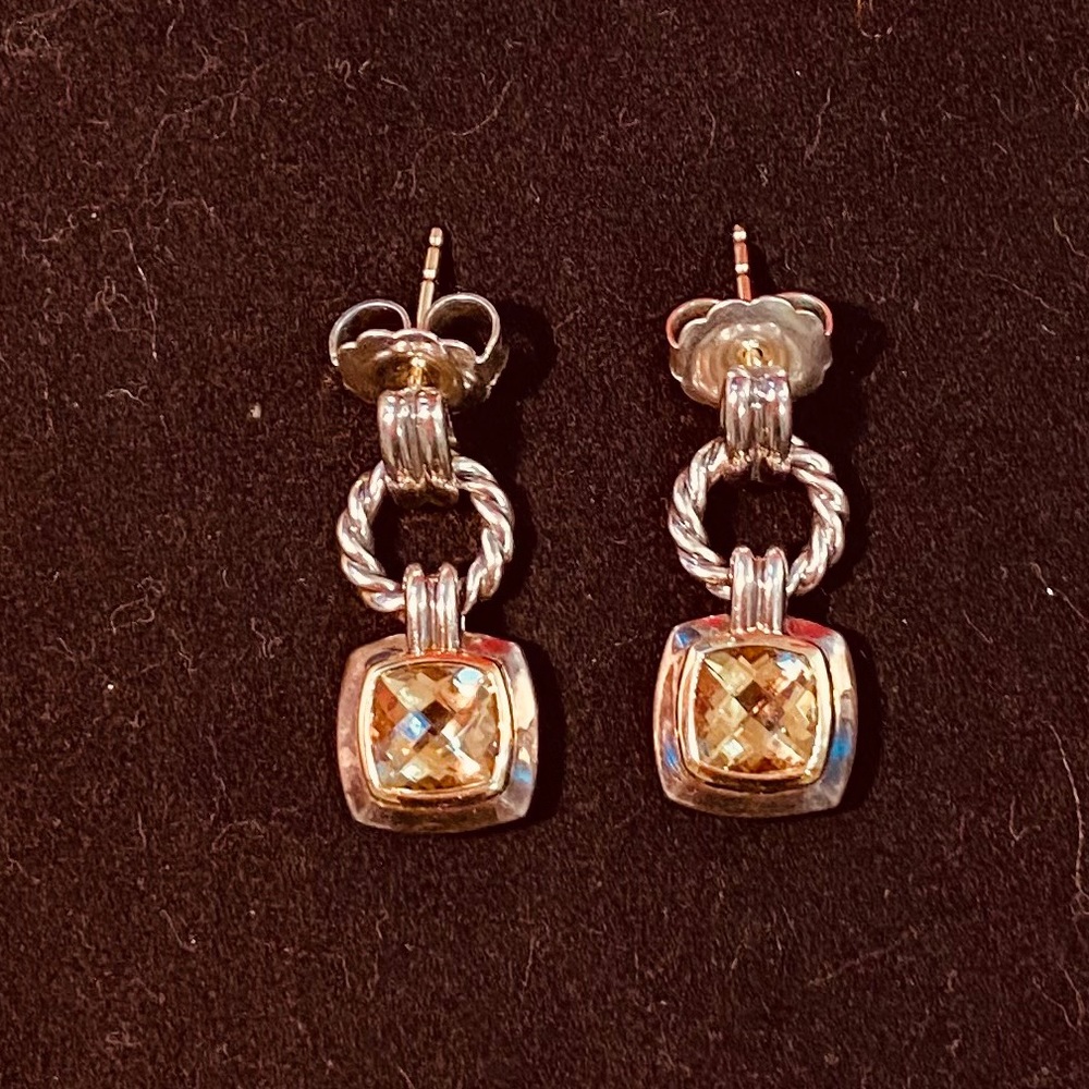 * SOLD* David Yurman Citrine Drop Earrings - Picture 1 of 9